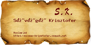 Sóvágó Krisztofer névjegykártya
