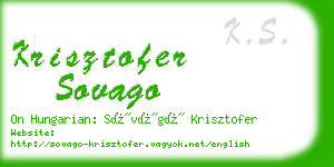 krisztofer sovago business card